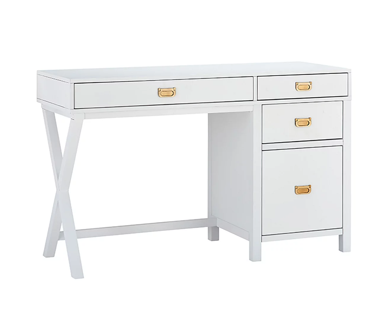 Kari White 4-Drawer Office Desk