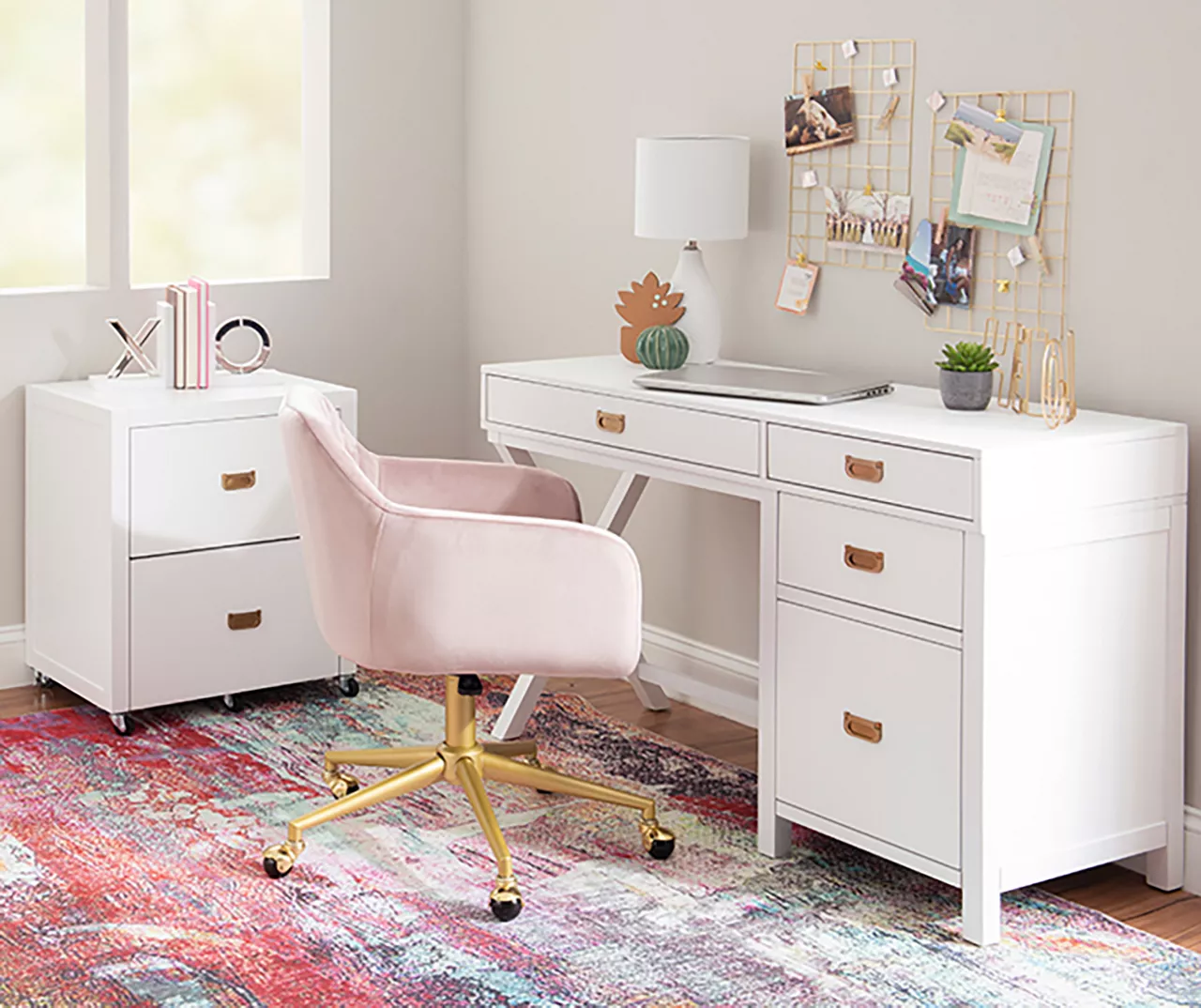 Kari White 4-Drawer Office Desk - Image 2