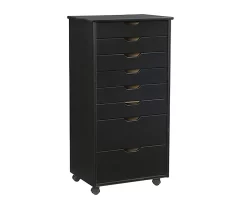 Craft Mate Black Wood 8-Drawer Rolling Storage Cart