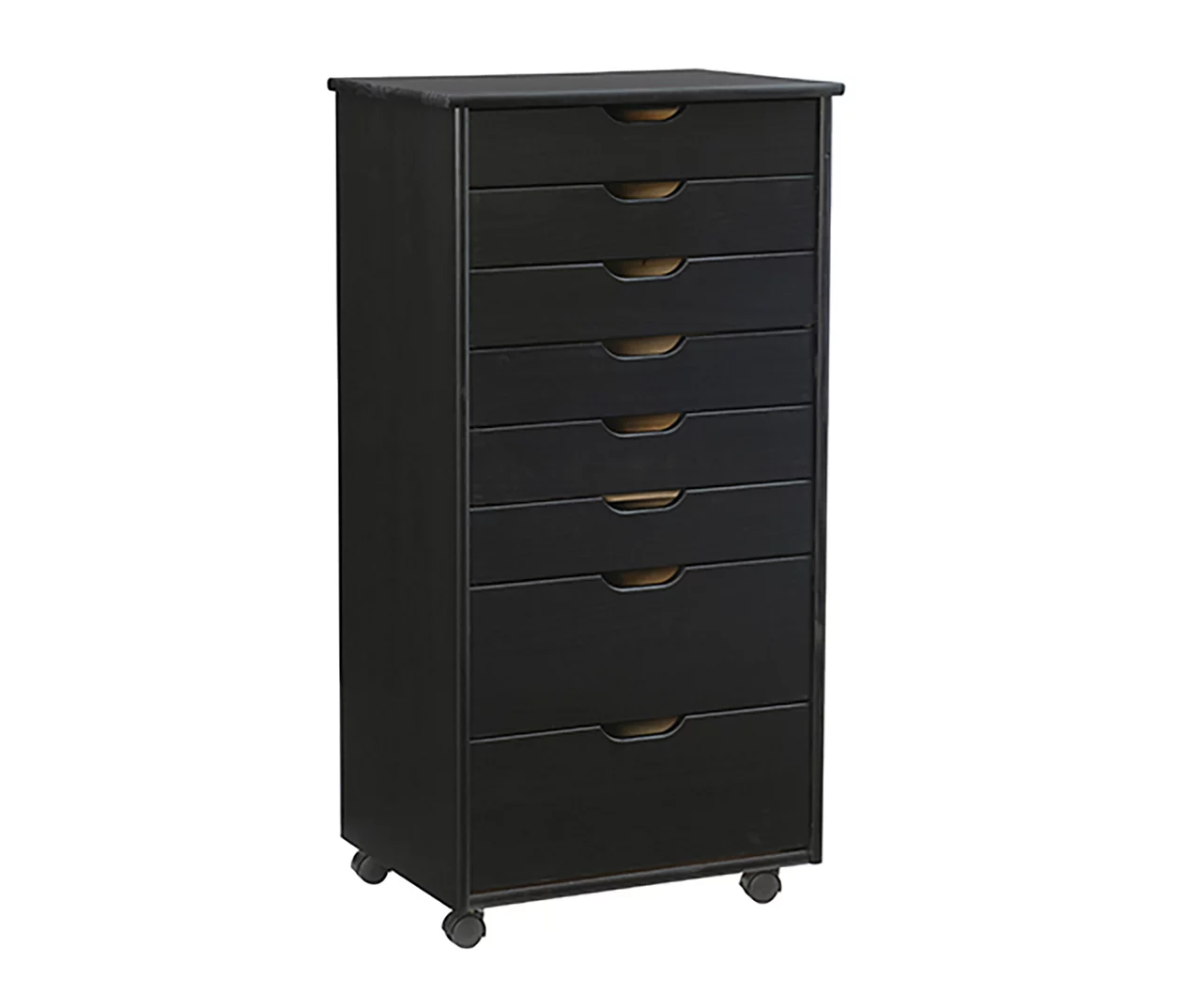 Craft Mate Black Wood 8-Drawer Rolling Storage Cart