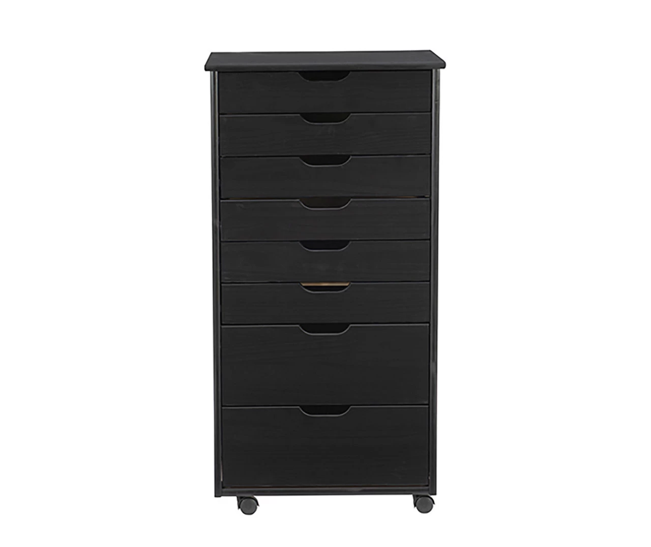 Craft Mate Black Wood 8-Drawer Rolling Storage Cart - Image 3