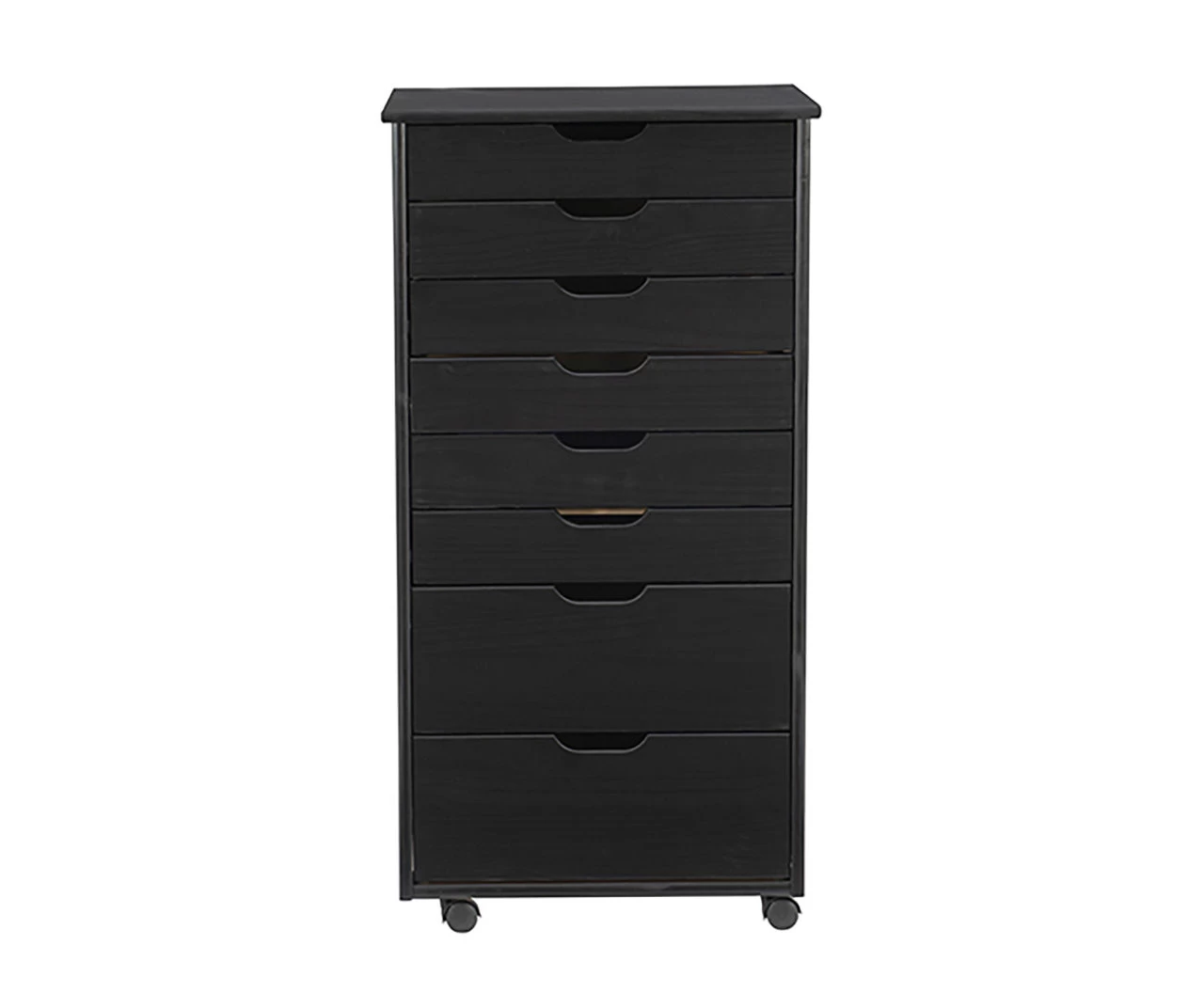 Craft Mate Black Wood 8-Drawer Rolling Storage Cart - Image 4