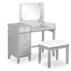 Jasmine 2-Piece White 1-Drawer Lifting Mirror Vanity Set