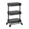 Mabry Black 3-Tier Pierced Floral Rolling Cart