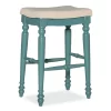 Bristol Antique Blue & White Backless Bar Stool
