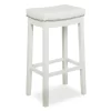 Brooke White Backless Nailhead Bar Stool