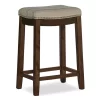 Brooke Natural & Dark Brown Backless Padded Counter Stool