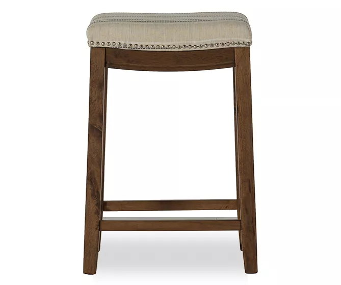 Brooke Natural & Dark Brown Backless Padded Counter Stool - Image 3