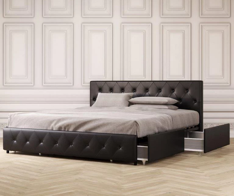 DHP Dana Faux Leather Upholstered Bed With Storage - Image 2