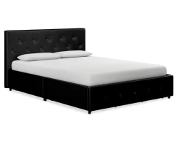 DHP Dana Faux Leather Upholstered Bed With Storage