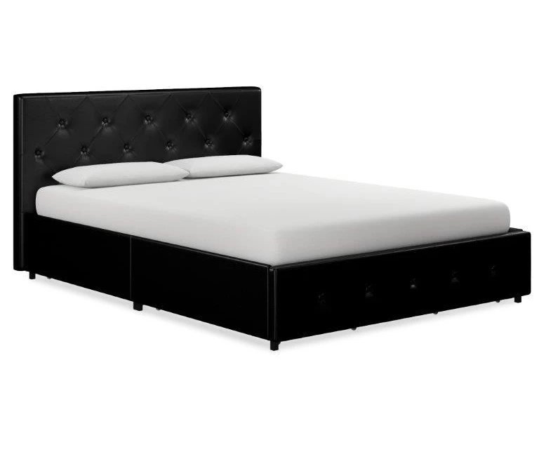 DHP Dana Faux Leather Upholstered Bed With Storage