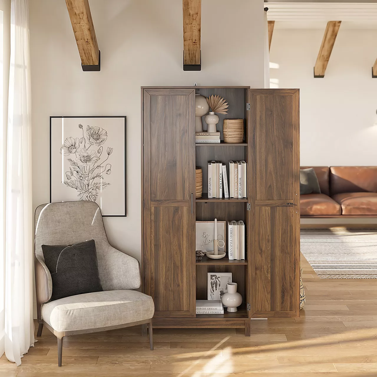 Seven Hills Columbia Walnut 2-Door Storage Cabinet - Image 6