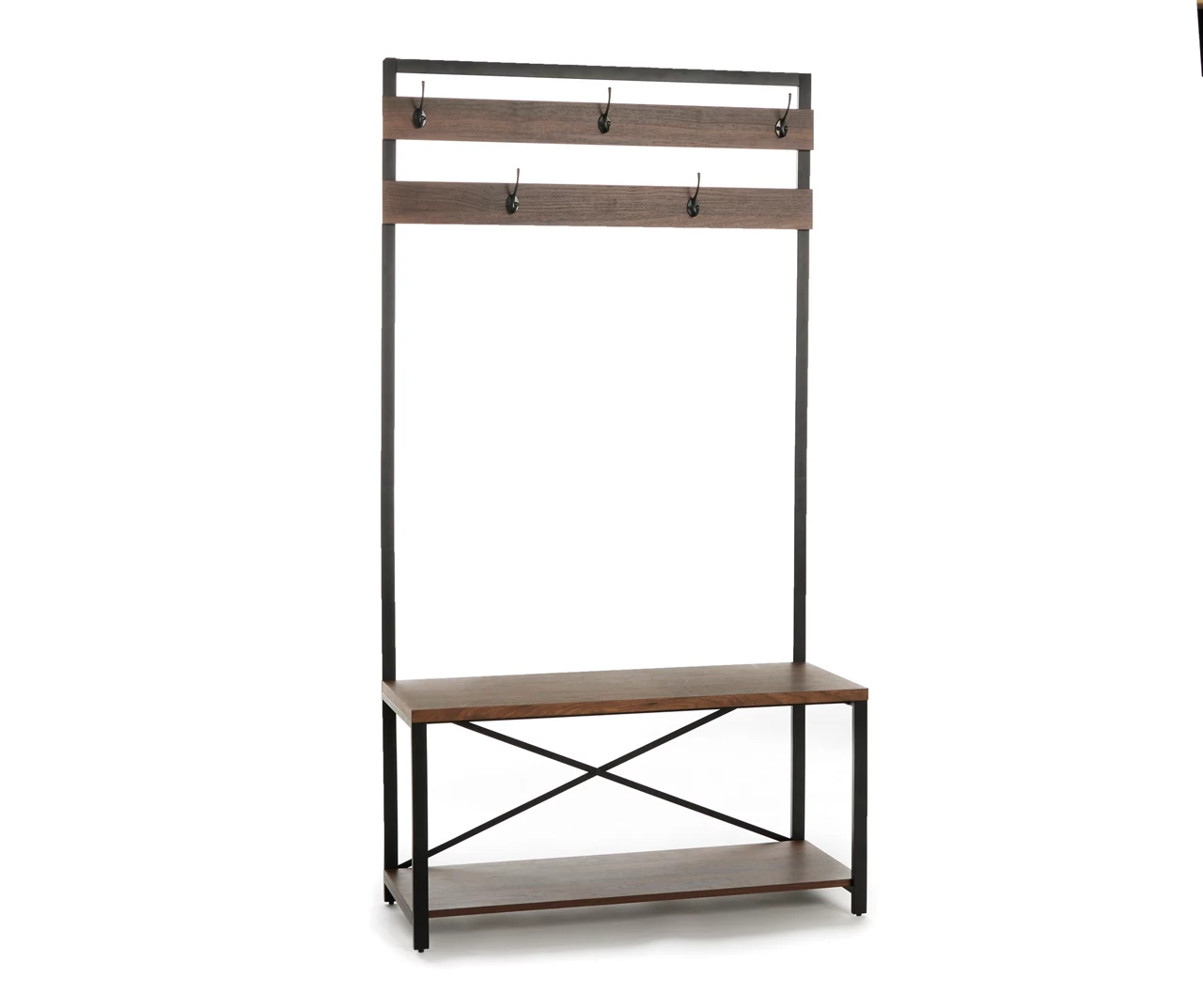 Walnut Hall Tree With Bench - Image 2