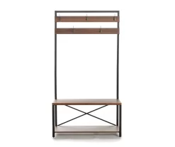 Walnut Hall Tree With Bench