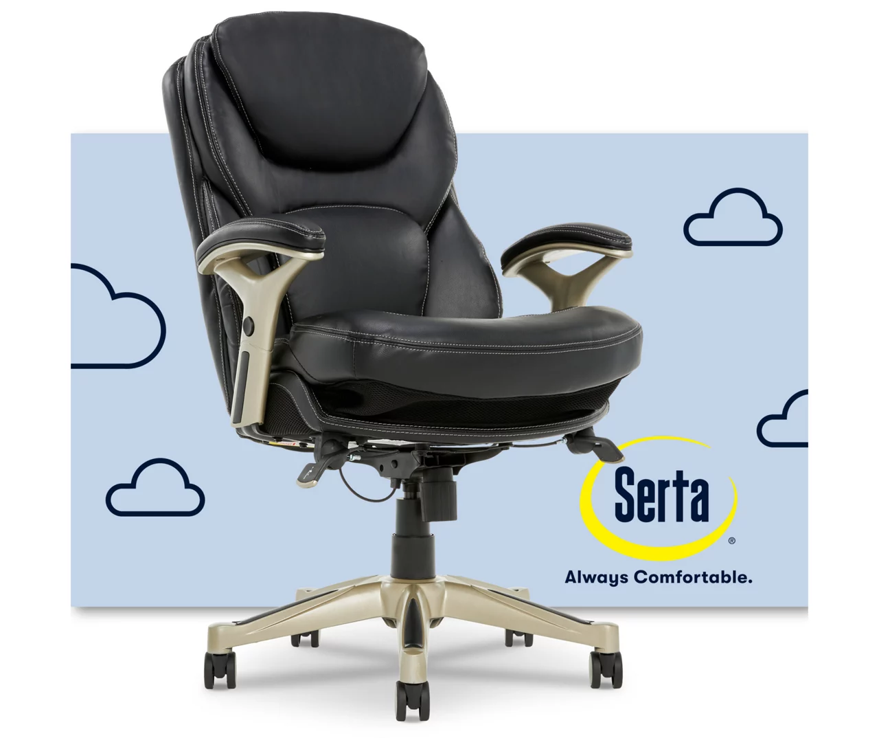 Claremont Black Bonded Leather Office Chair - Image 13