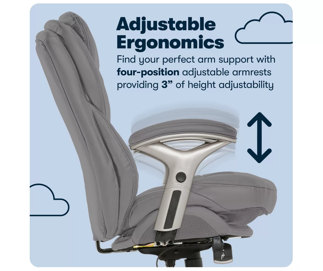 Claremont Gray Bonded Leather Office Chair - Image 10