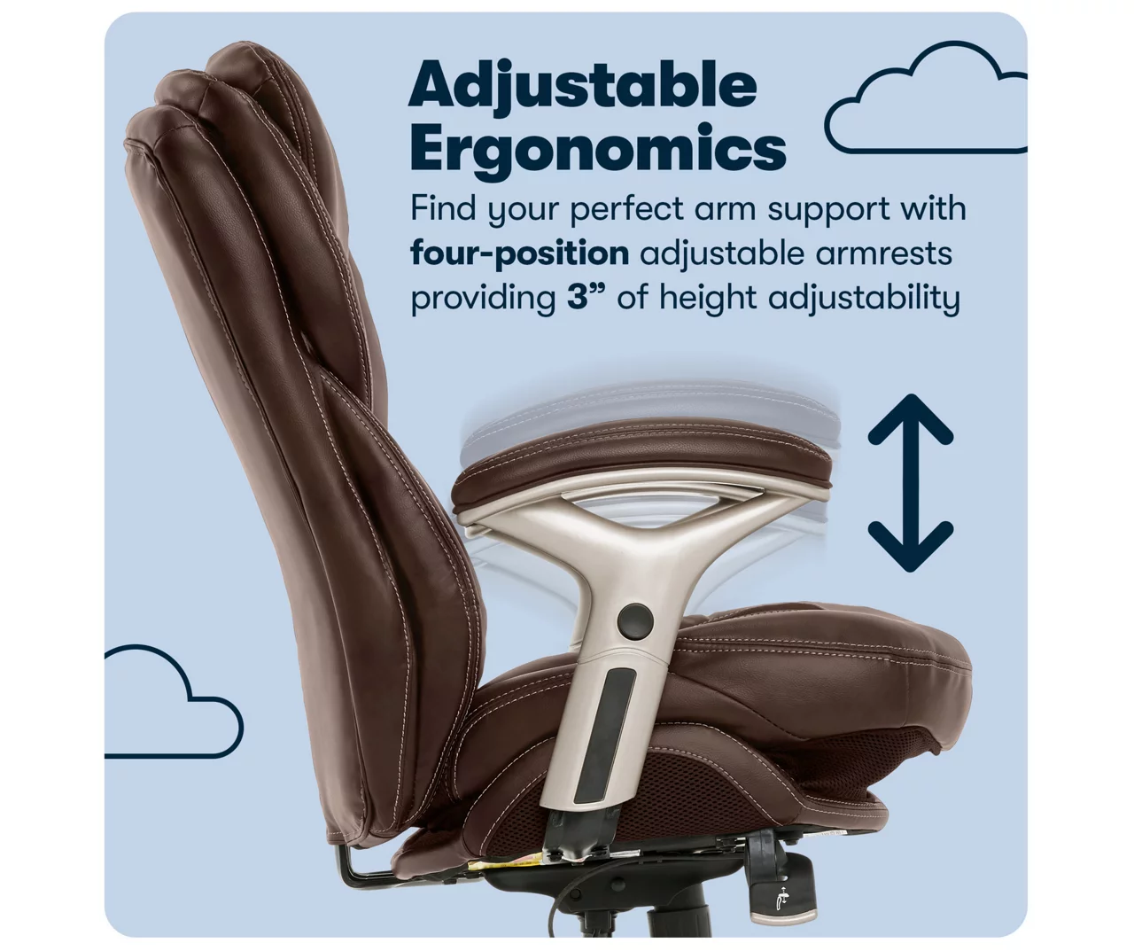 Claremont Chestnut Brown Bonded Leather Office Chair - Image 10