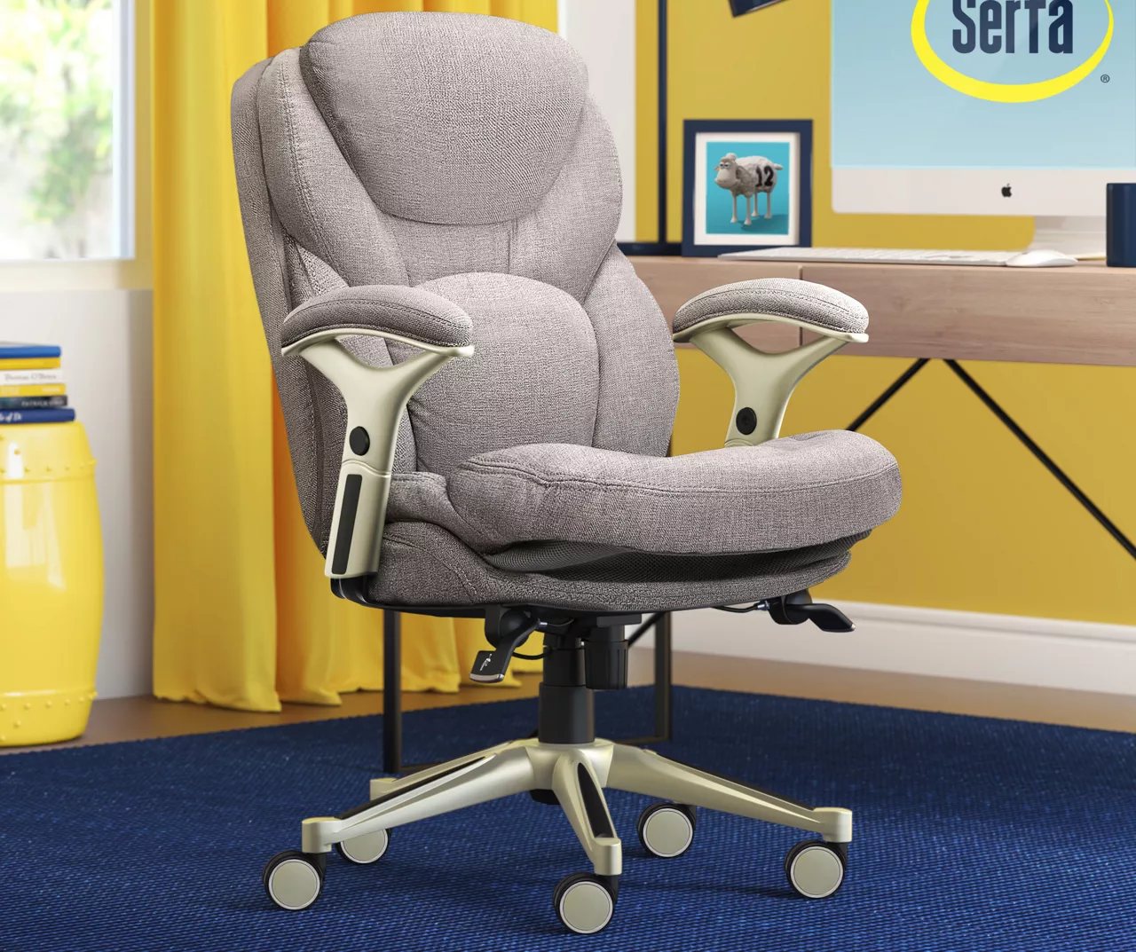 Claremont Light Gray Fabric Office Chair - Image 4