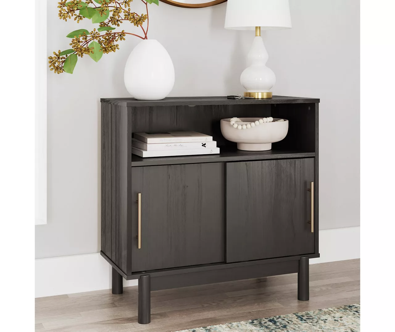 Brymont Dark Gray Sliding Door Accent Cabinet - Image 7