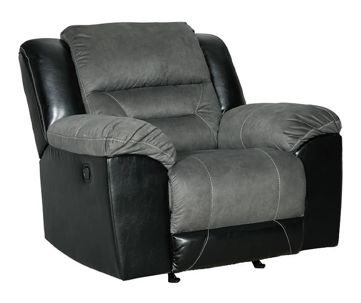 Earhart Slate Faux Leather Rocker Recliner - Image 3