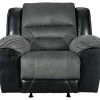 Earhart Slate Faux Leather Rocker Recliner