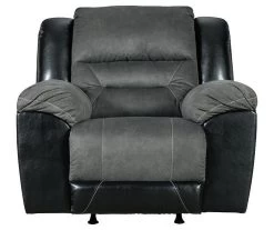 Earhart Slate Faux Leather Rocker Recliner