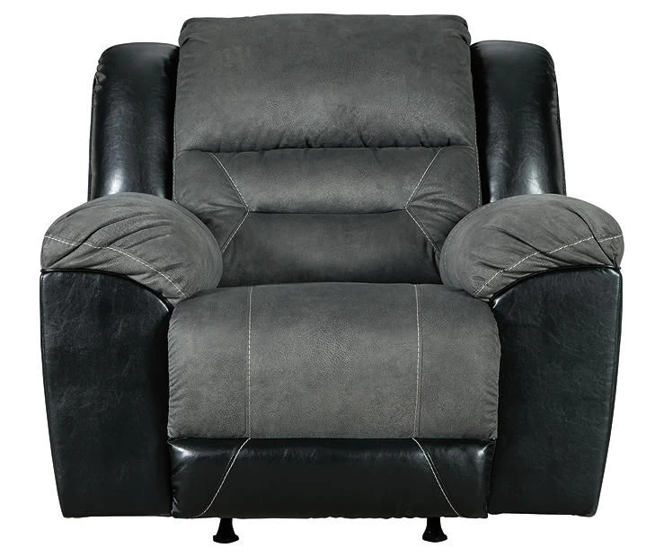 Earhart Slate Faux Leather Rocker Recliner