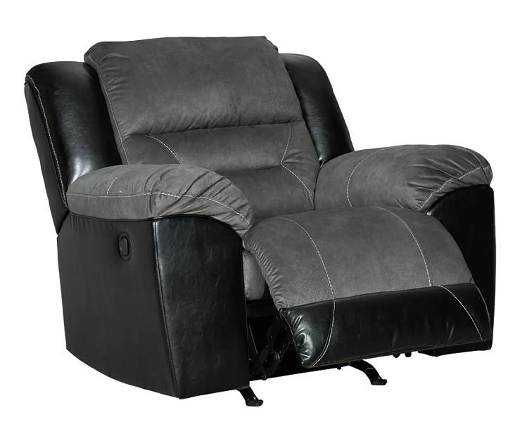Earhart Slate Faux Leather Rocker Recliner - Image 4