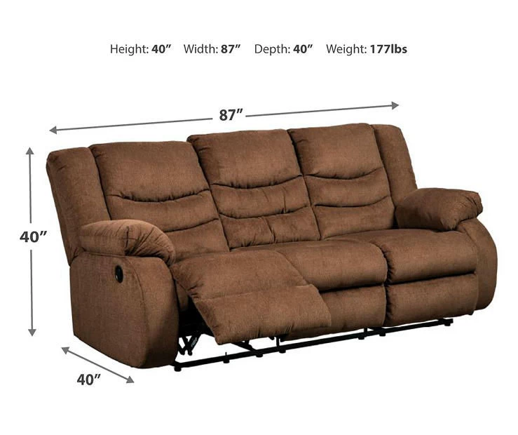 Tulen Chocolate Reclining Sofa - Image 8
