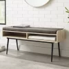 Walker Edison Diaz Birch Bench With Storm Gray Cushion
