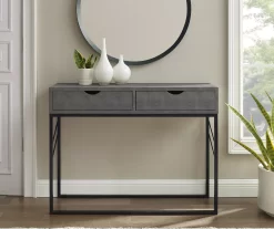 Walker Edison Faux Shagreen 2-Drawer Console Table