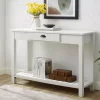 Walker Edison Brushed White Country Style Console Table