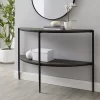 Walker Edison Cerused Ash Half Moon Tiered Console Table