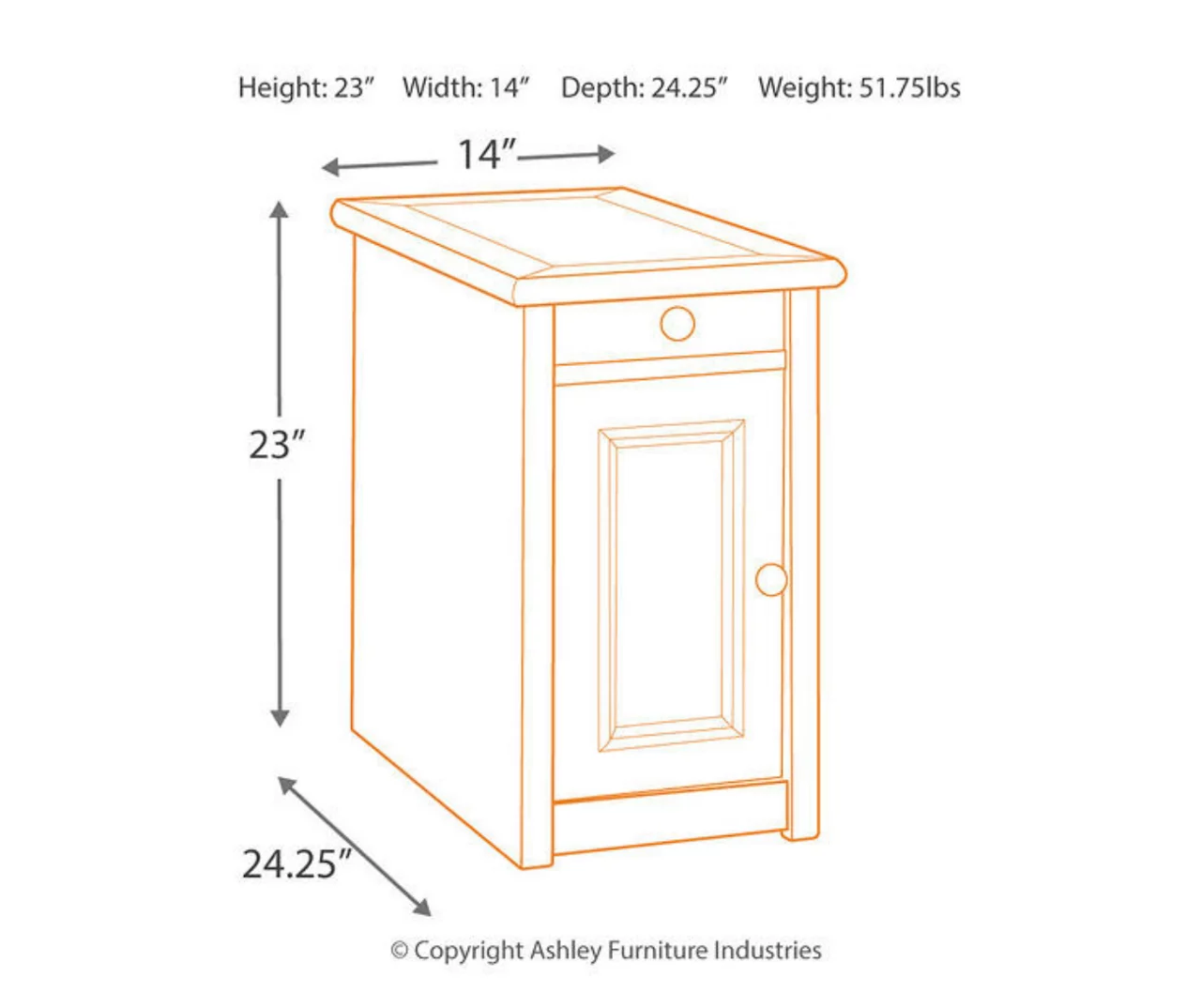 Bolanburg Chairside End Table With USB Ports, Outlets & Tray - Image 11
