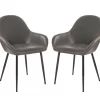 Glitzhome Mid-Century Modern Faux Leather Dining Chairs, 2-Pack