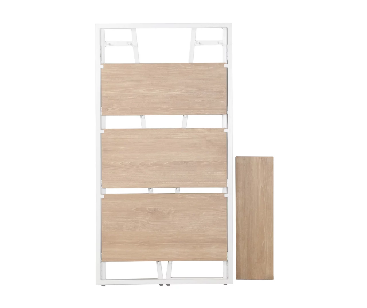Blonde Wood Look & White 4-Tier Folding Bookcase - Image 2
