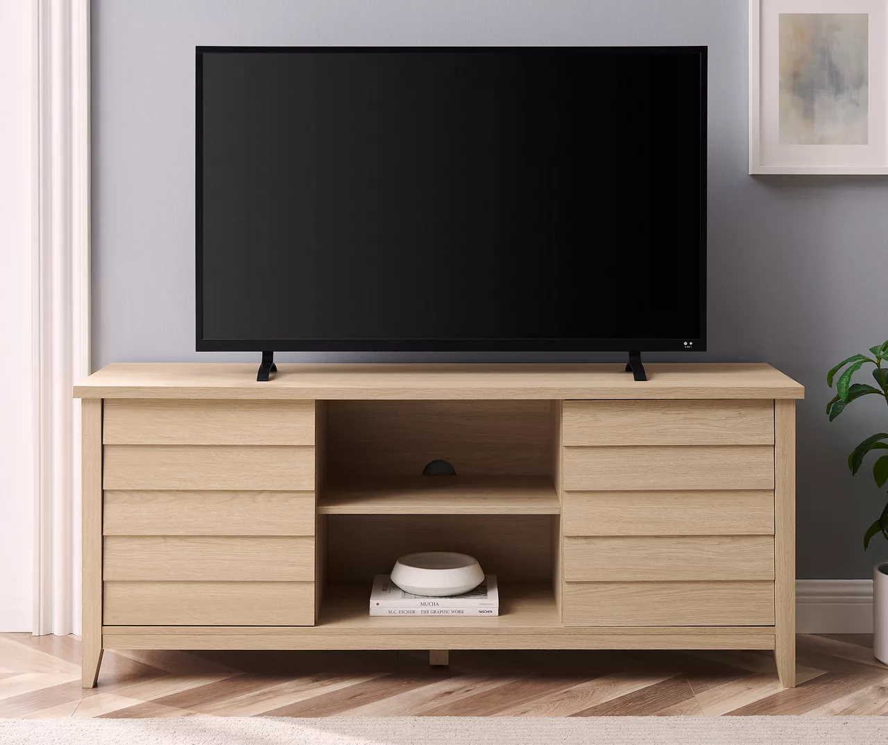 58" Coastal Oak TV Stand - Image 2