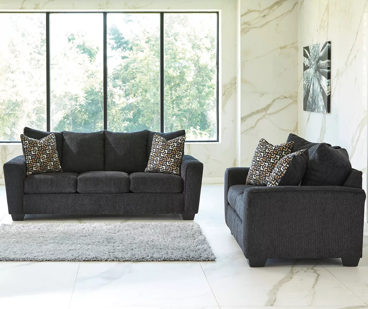 Wixon Black Loveseat - Image 3