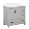 DHP Atwater Living Mills Gray Bathroom Vanity With White Sink
