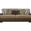 Alesbury Brown Faux Leather Sofa