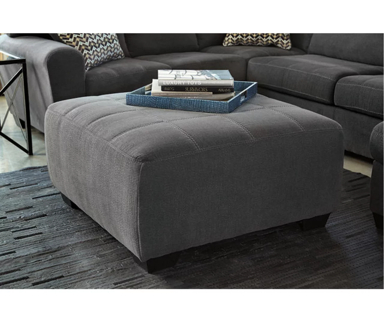 Ambee Gray Oversize Accent Ottoman - Image 2
