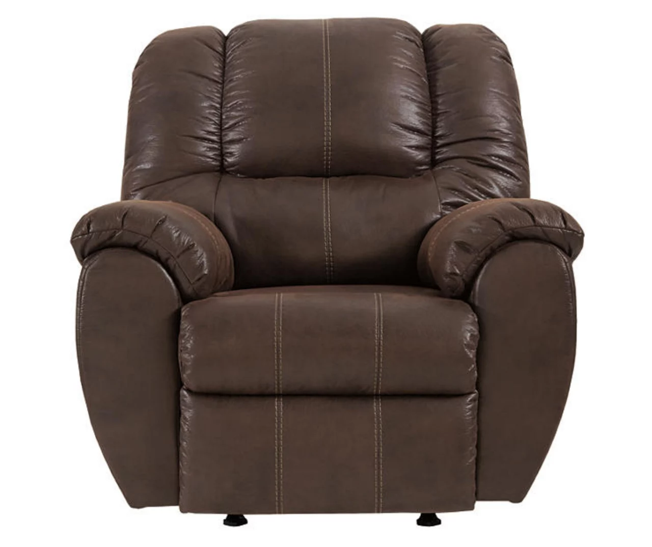 McGann Walnut Faux Leather Rocker Recliner