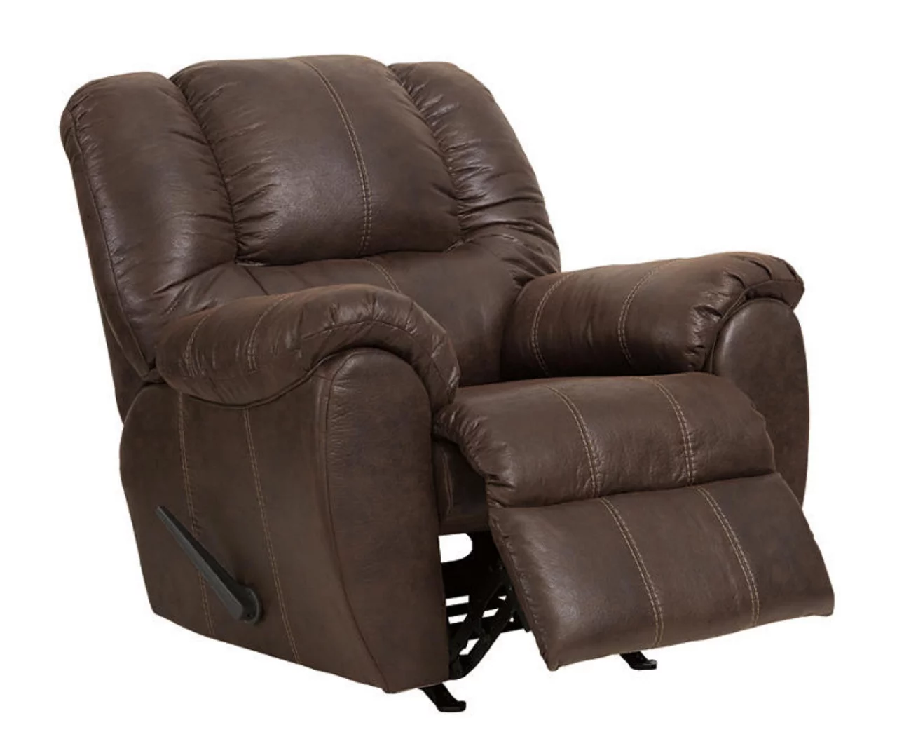 McGann Walnut Faux Leather Rocker Recliner - Image 5