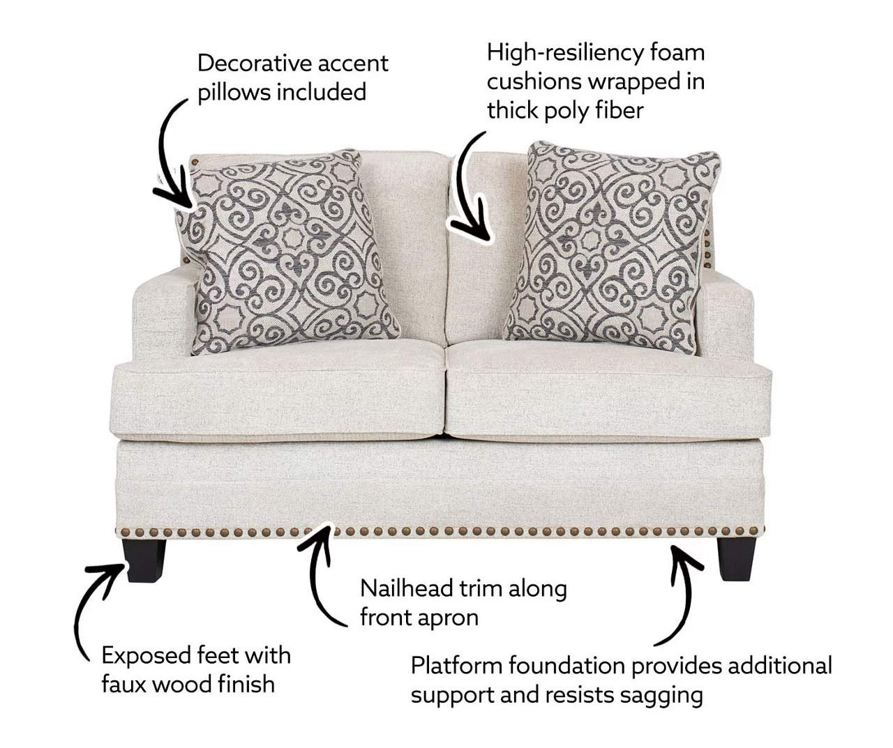 Erinwood Stone Loveseat - Image 5
