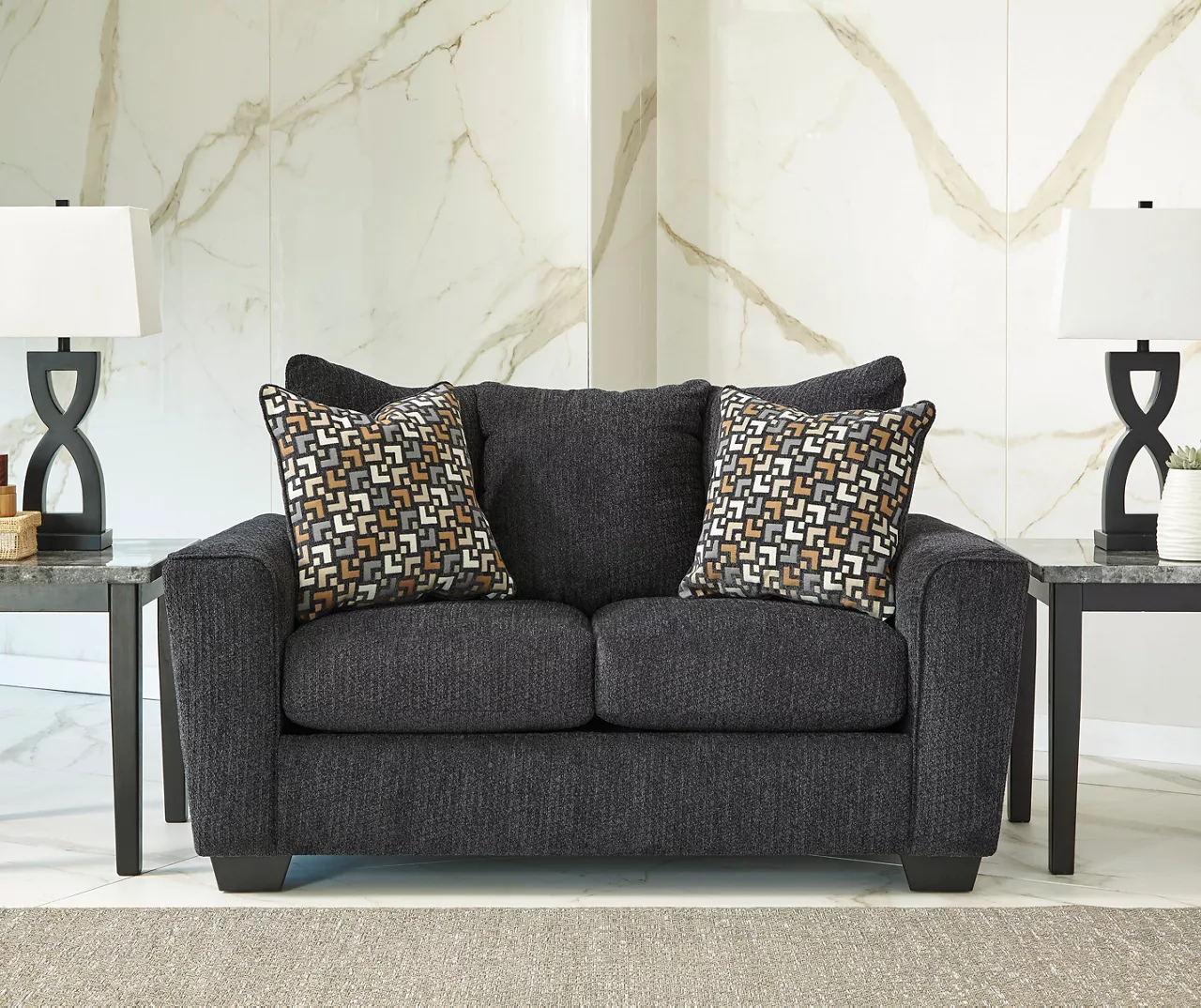 Wixon Black Loveseat - Image 2