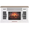 60" White 2-Door Electric Fireplace Console