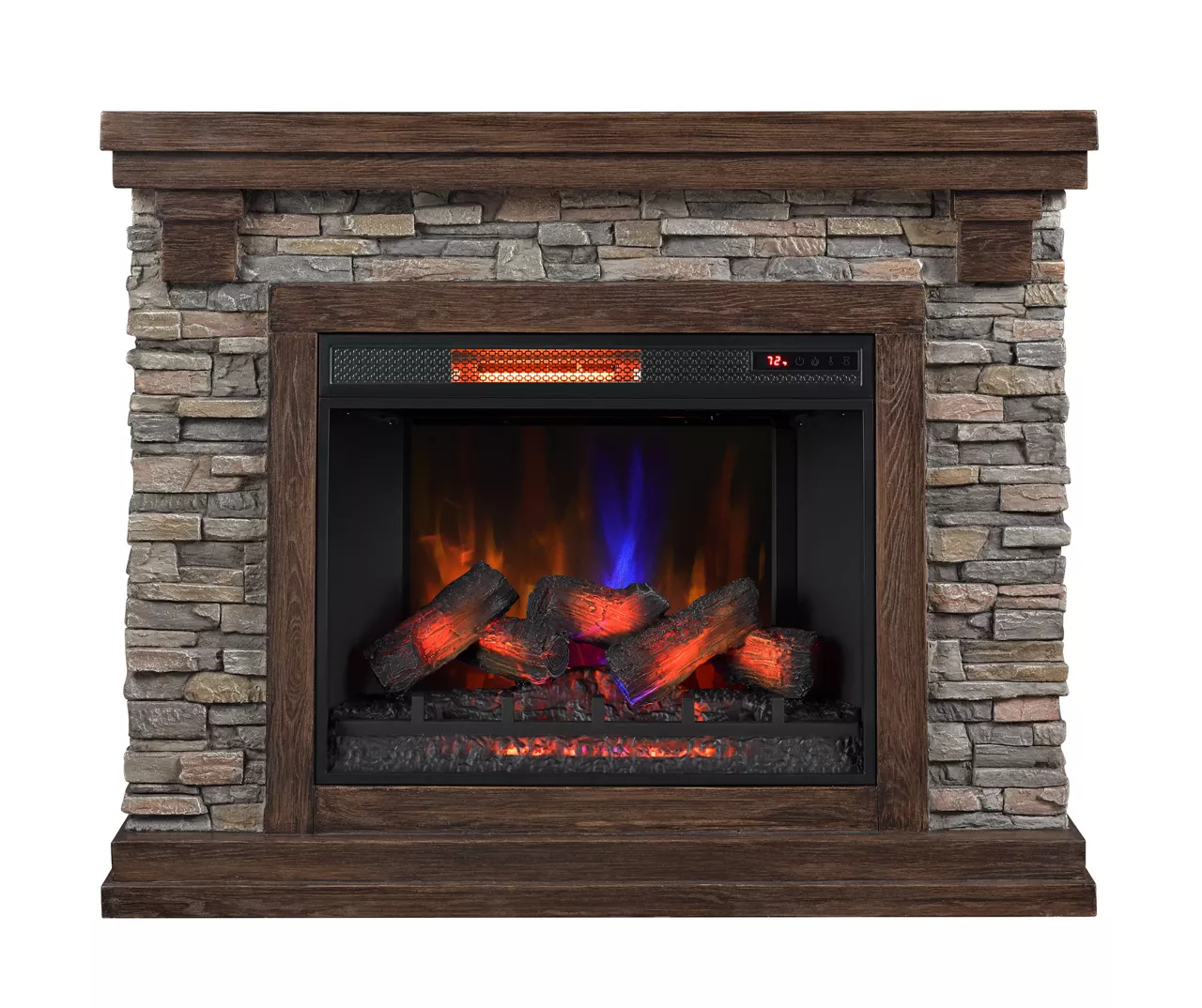 50" Madison Pine & Faux Stone Electric Fireplace