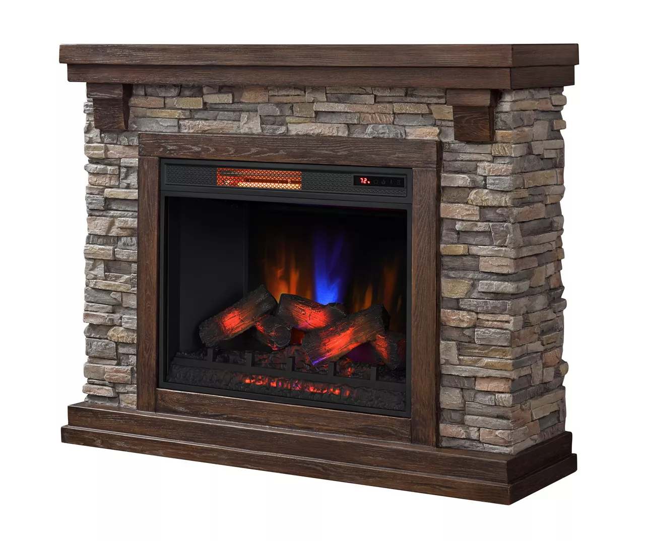 50" Madison Pine & Faux Stone Electric Fireplace - Image 4