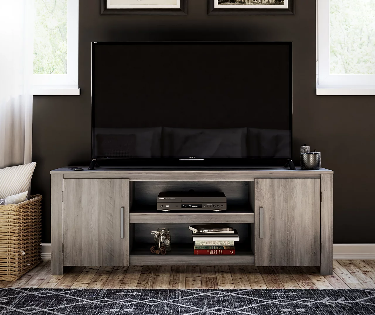 60" Aldridge Gray Oak TV Stand - Image 4