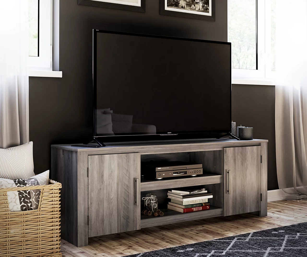 60" Aldridge Gray Oak TV Stand - Image 5